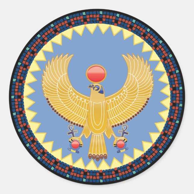 Sticker Rond Horus, le Dieu des Rois dans l'ancienne Egypte Sti (Devant)