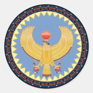 Sticker Rond Horus, le Dieu des Rois dans l'ancienne Egypte Sti