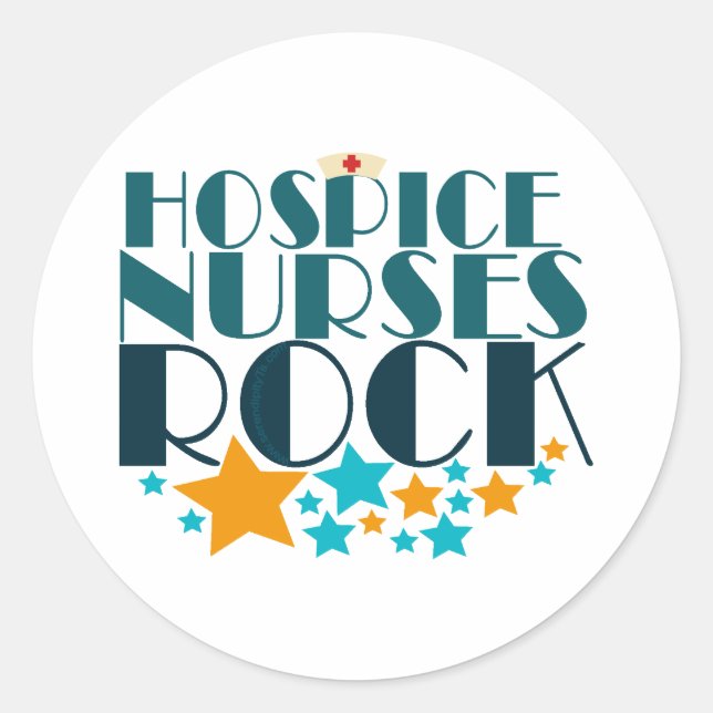 Sticker Rond Hospice Nurses Rock (Devant)
