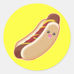 Sticker Rond Hot Dog !