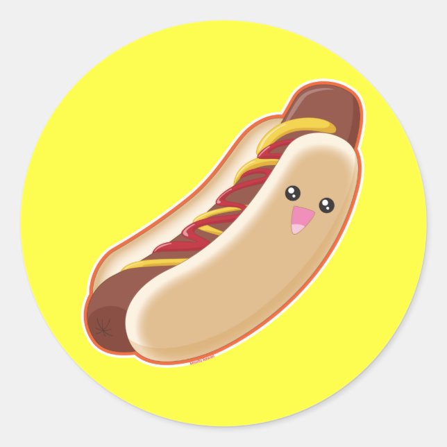 Sticker Rond Hot Dog ! (Devant)