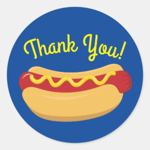 Sticker Rond Hot Dog Anniversaire de enfant Party Cuire mignonn