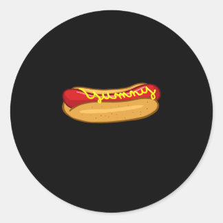 Sticker Rond Hot dog funny hot dog lover performance