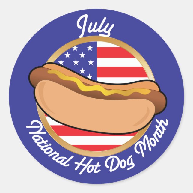 Sticker Rond Hot Dog National (Devant)