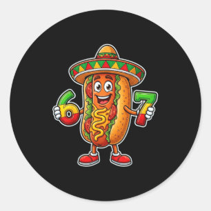 Sticker Rond Hot dog nourriture mexicaine fiesta cinco de mayo