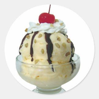 Sticker Rond Hot Fudge Sundae