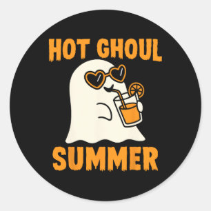Sticker Rond Hot Ghoul été mignon drôle Fantôme Halloween