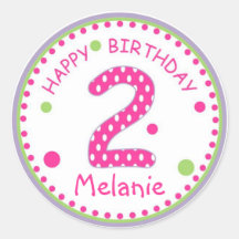 Hot Pink Polka Point heureux Anniversaire Numéro 2