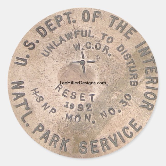 Sticker Rond Hot Springs, AR US Dept Of The Interior Autocollan (Devant)