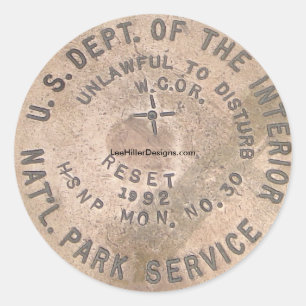 Sticker Rond Hot Springs, AR US Dept Of The Interior Autocollan