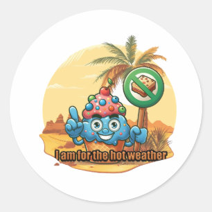 Sticker Rond Hot Weather Hero