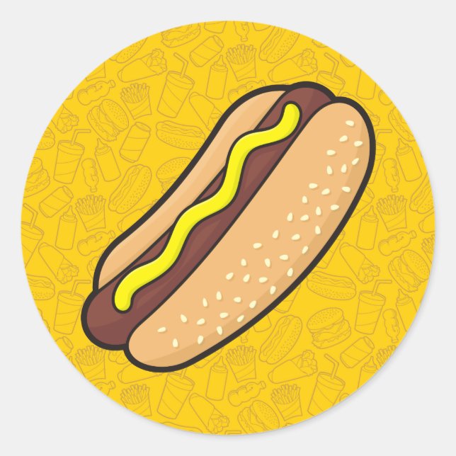 Sticker Rond Hotdog (Devant)