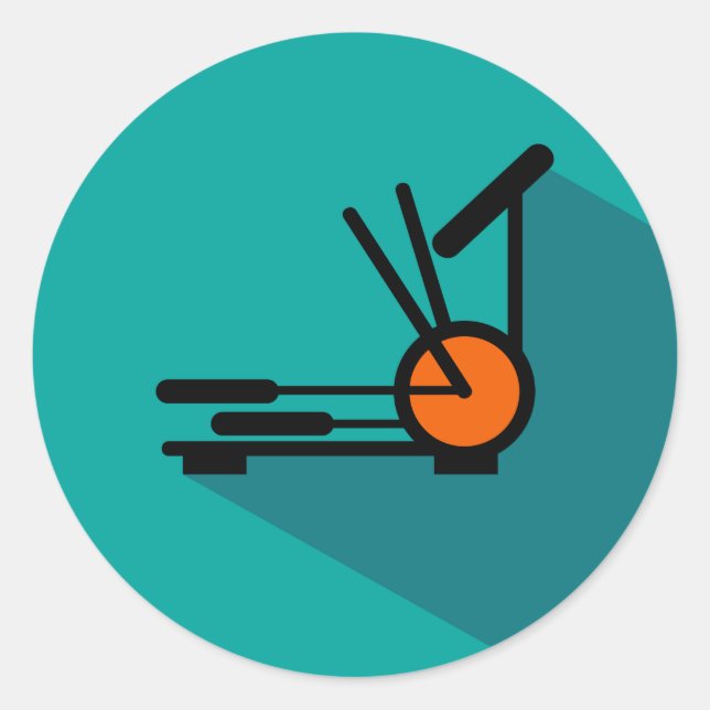 Sticker Rond Hotel Elliptical Machine Fitness Salle Icon Sticke (Devant)