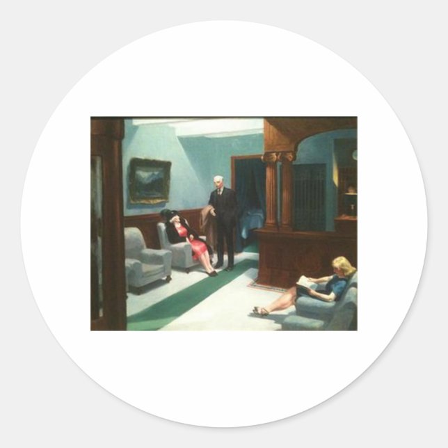 Sticker Rond Hôtel Lobby - Edward Hopper (Devant)