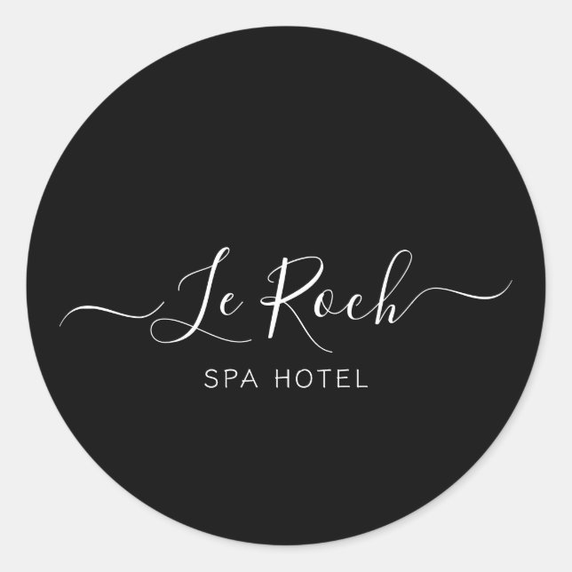 Sticker Rond Hôtel Spa Black (Devant)