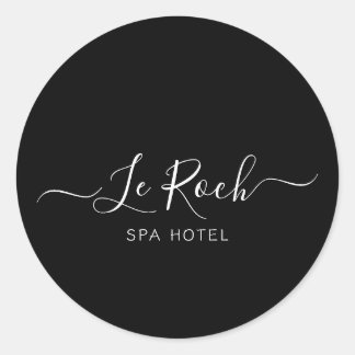 Sticker Rond Hôtel spa Noir