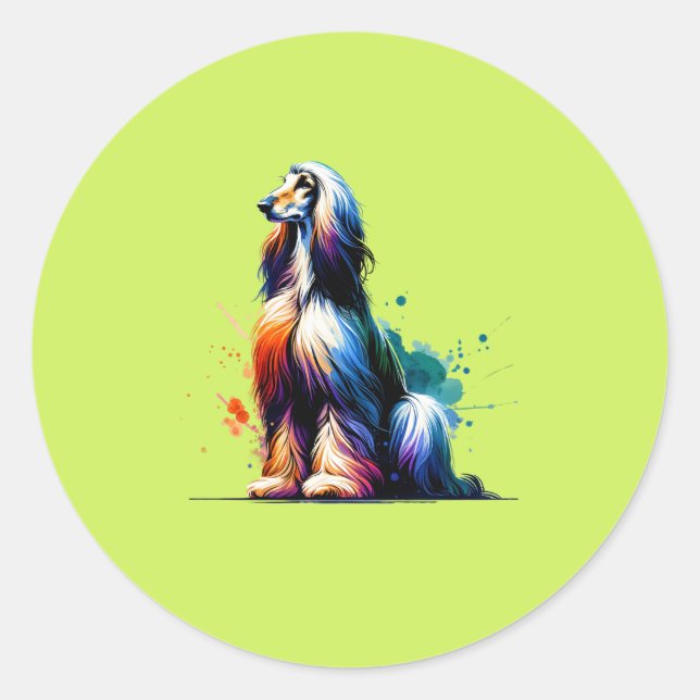 Sticker Rond Hound afghan (Devant)