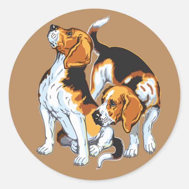 Sticker Rond Hound beagle (Devant)