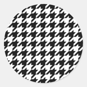 Sticker Rond Houndstooth - Couleur Arrière - plan Personnaliser
