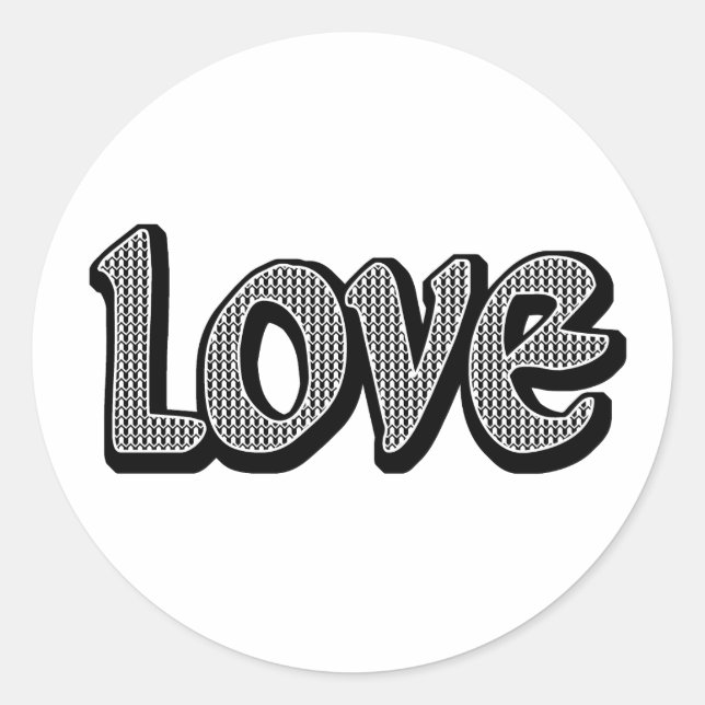 Sticker Rond Houndstooth Petit Amour (Devant)