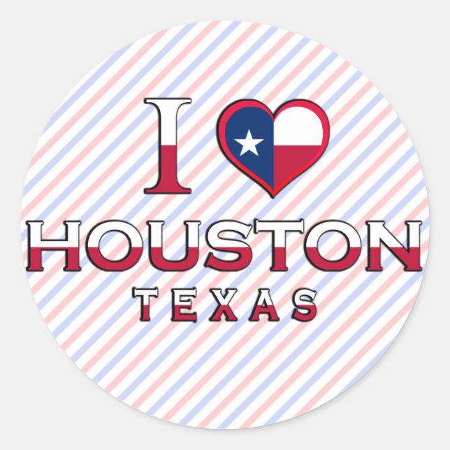 Sticker Rond Houston, Texas (Devant)