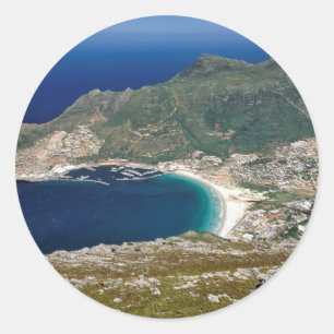 Sticker Rond Hout Bay, The Sentinel et océan Atlantique