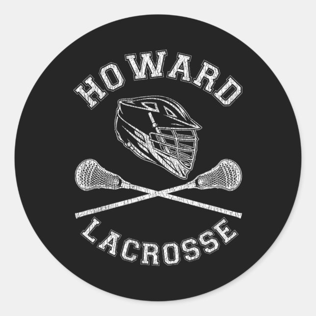 Sticker Rond Howard Lacrosse Vintage déshabillée Retro Lax (Devant)