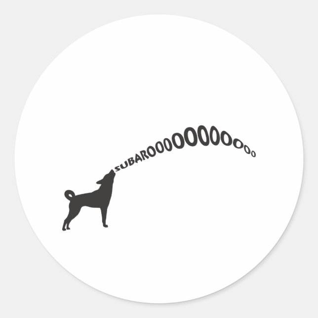 Sticker Rond Howling Subaru Chien (Devant)