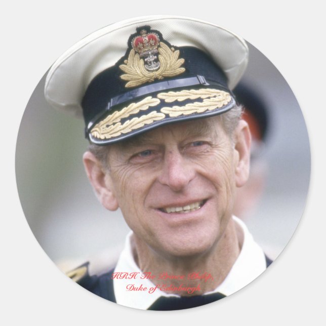 Sticker Rond HRH Le Prince Philip, duc d'Édimbourg (Devant)