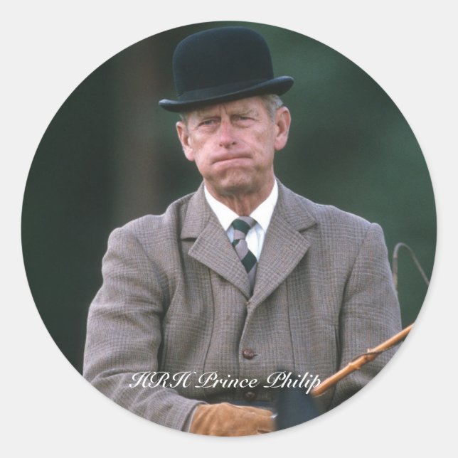 Sticker Rond HRH Prince Philip Windsor 1980 (Devant)