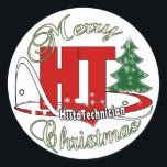 STICKER ROND HT MERRY CHRISTMAS HISTO TECHNICIEN<br><div class="desc">HT MERRY CHRISTMAS HISTO TECHNICIEN HEUREUX VACANCES AVEC CE DESIGN FESTIF POUR LE SPÉCIALISTE DU LABORATOIRE</div>