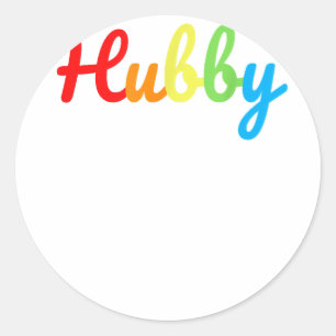 Sticker Rond Hubby Gay pride LGBT Wedding Cadeaux Lune de miel