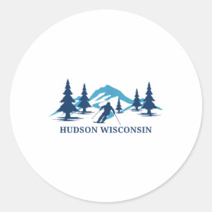 Sticker Rond Hudson Wisconsin Ski Resort _1