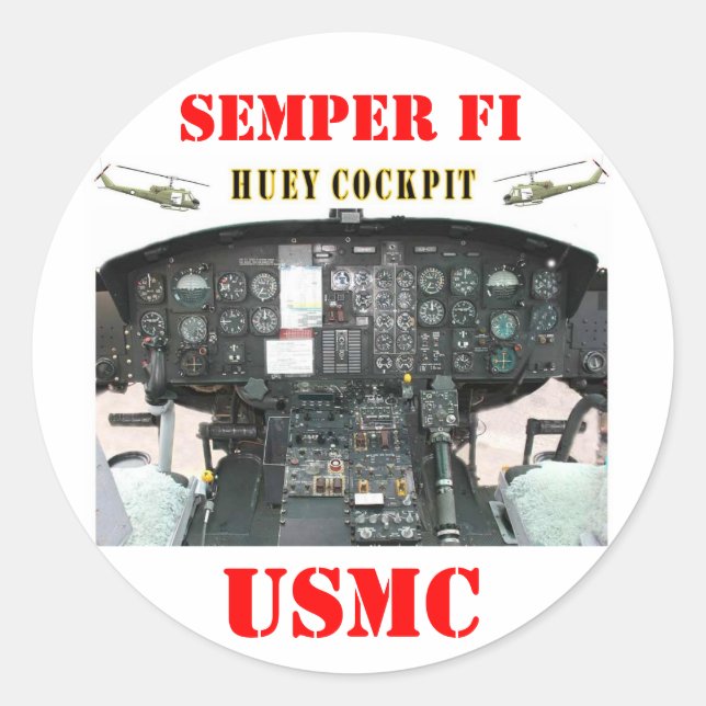 STICKER ROND HUEY COCKPIT (Devant)