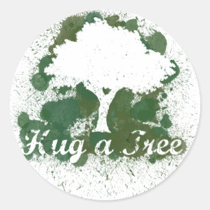 Sticker Rond Hug a Tree Think Green