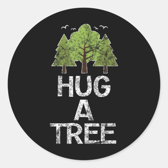 Sticker Rond Hug Arbre Arbre Hug Terre Jour Arbor (Devant)