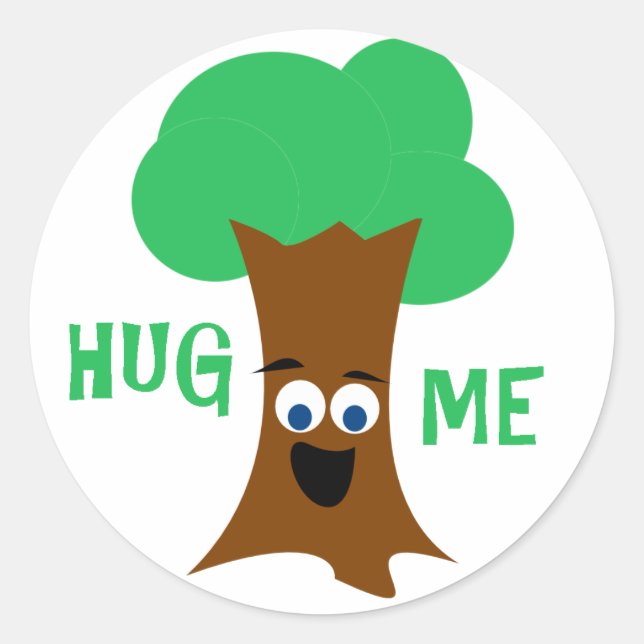 Sticker Rond Hug Me (Treehugger) (Devant)