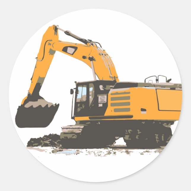 Sticker Rond Huge Dirt Excavator (Devant)