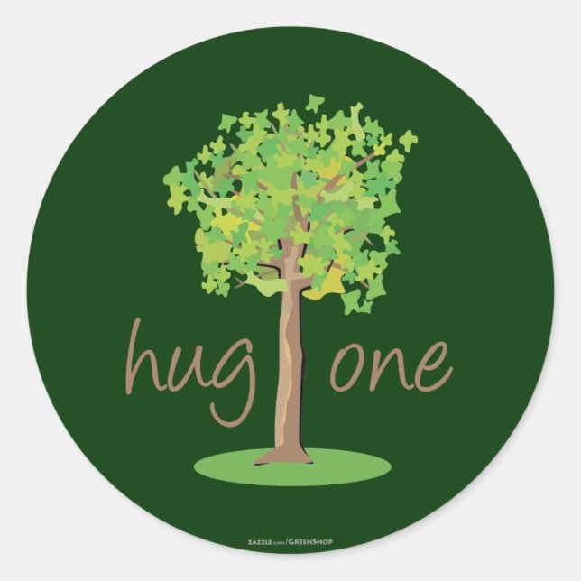 Sticker Rond Hugger d'arbre (Devant)