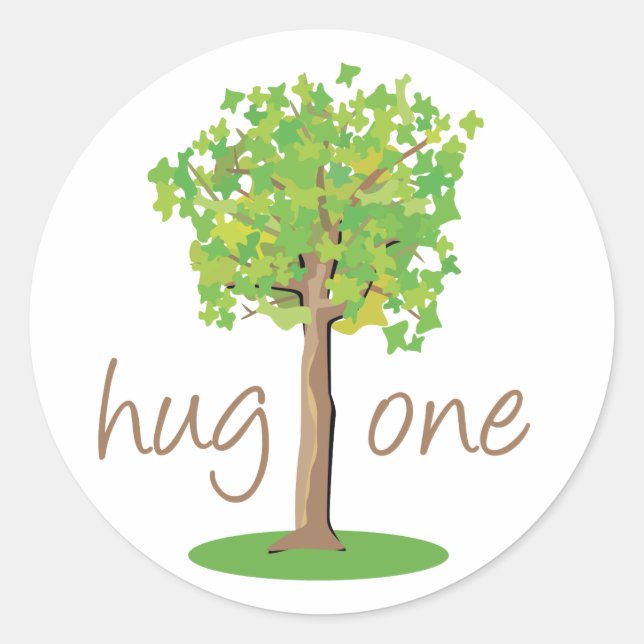 Sticker Rond Hugger d'arbre (Devant)