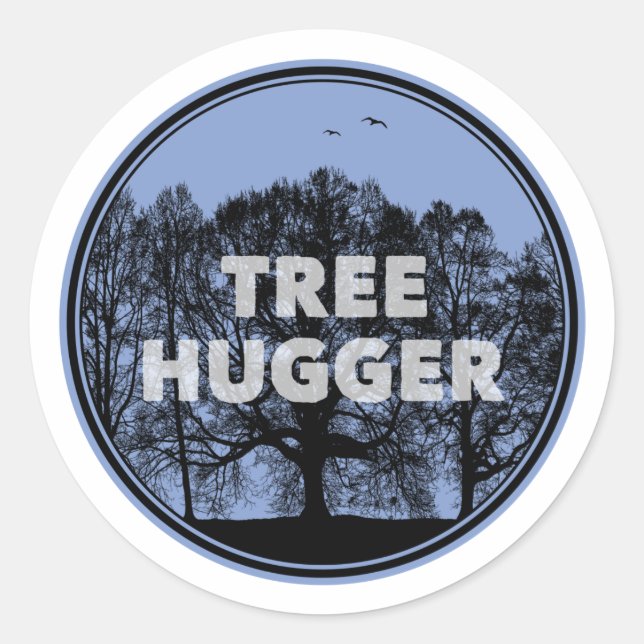 Sticker Rond Hugger d'arbre (Devant)