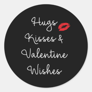 Sticker Rond Hugs Baisers Et Valentine Voeux Aimer Les Adultes