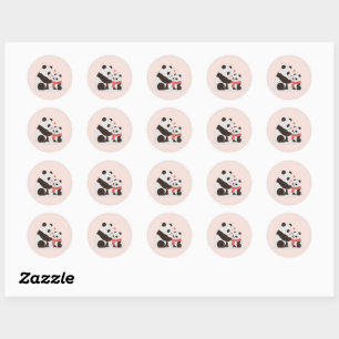 Sticker Rond Hugs Chauds, Panda Love