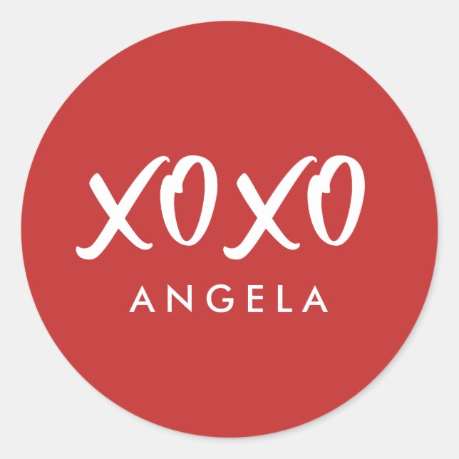 Sticker Rond Hugs et baisers Personnalisés (Devant)