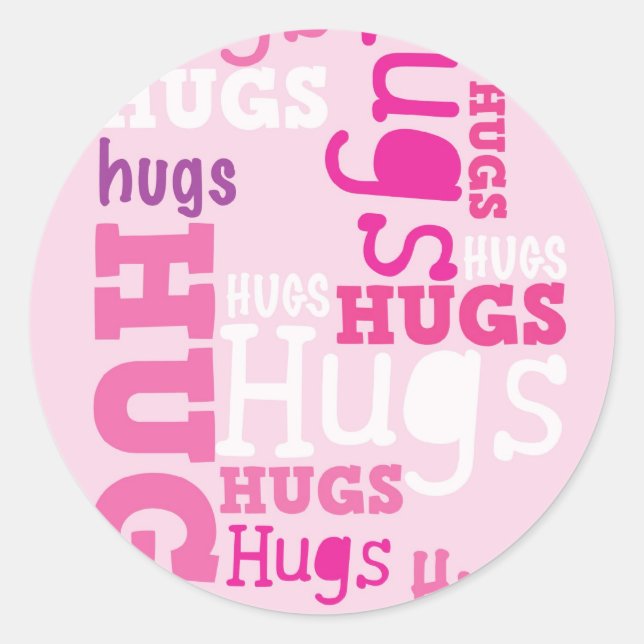 STICKER ROND HUGS HUGS HUGS HUGS (Devant)