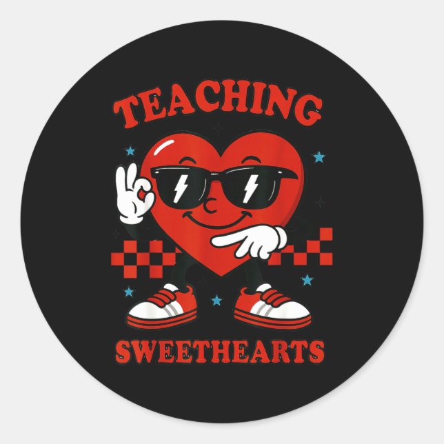 Sticker Rond Hugvyn Six Seven Heart 6 7 Teaching Sweethearts Va (Devant)