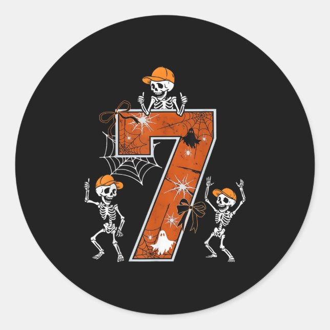 Sticker Rond Hugvyn Six Seven Meme 6 7 Halloween Costume Dancin (Devant)