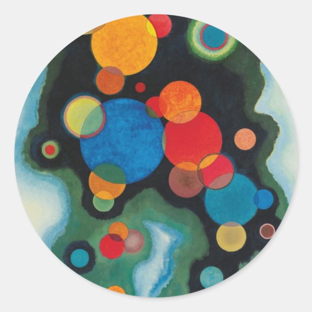 Sticker Rond Huile Abstraite de Kandinsky Deepened Impulse sur  (Devant)