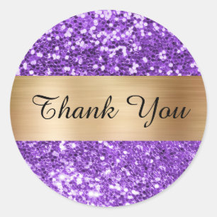 Sticker Rond Huile brillante à Parties scintillant violette bri