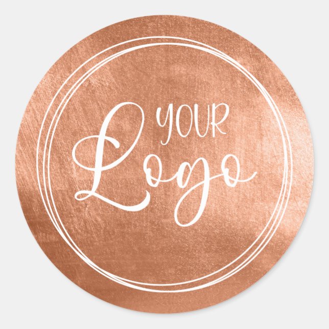 Sticker Rond Huile Brown Faux Cuivre pour votre logo (Devant)